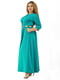 Платье А-силуэта бирюзового цвета | 6547957 | фото 2