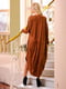 Платье А-силуэта терракотового цвета | 6547971 | фото 3
