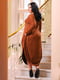 Платье А-силуэта терракотового цвета | 6547971 | фото 6