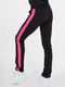 Спортивные брюки черные с розовыми лампасами | 6548000 | фото 2