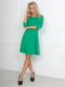 Платье зеленое из итальянского трикотажа с юбкой полусолнце | 6548023 | фото 3