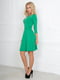 Платье зеленое из итальянского трикотажа с юбкой полусолнце | 6548023 | фото 2