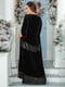 Платье вечернее черное с асимметрическим подолом удлинненным сзади | 6548050 | фото 5