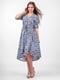 Сукня А-силуету синя в принт | 6548054 | фото 3