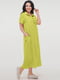 Салатовое платье-рубашка из тонкого штапеля | 6548082 | фото 5