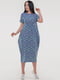 Сукня синя з віскозного трикотажу з абстрактним малюнком | 6548097