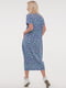Сукня синя з віскозного трикотажу з абстрактним малюнком | 6548097 | фото 5