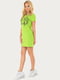 Сукня-футболка салатового кольору з малюнком | 6548100 | фото 3