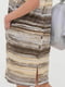 Сукня з віскозного трикотажу у смужку жовто-коричневого кольору | 6548114 | фото 4