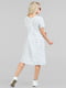 Платье А-силуэта белое с синим принтом с  застежкой на пуговицы | 6548116 | фото 4