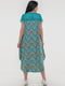 Платье из мягкого трикотажа вискозы с абстрактным принтом бирюзового цвета | 6548138 | фото 3