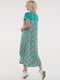 Платье из мягкого трикотажа вискозы с абстрактным принтом бирюзового цвета | 6548138 | фото 6