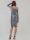 Сукня-футляр сріблясто-синя з відкритими плечима | 6548147 | фото 5