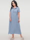 Серо-голубое платье-рубашка из тонкого штапеля | 6548213 | фото 4