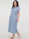 Сіро-блакитна сукня-сорочка з тонкого штапелю | 6548213 | фото 5