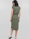 Сукня-футляр кольору хакі із креш-льону | 6548218 | фото 3