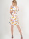 Сукня А-силуету з пишною спідницею білого кольору з кольоровими метеликами | 6548298 | фото 4