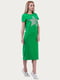 Платье-футболка зеленое с рисунком | 6548301 | фото 2