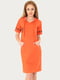 Платье-худи оранжевое с декором | 6548317