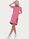 Платье-футболка розовое с принтом | 6548318 | фото 3