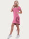 Платье-футболка розовое с принтом | 6548318 | фото 2