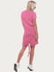 Платье-футболка розовое с принтом | 6548318 | фото 4