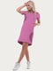 Платье-футболка розовая с принтом | 6548352 | фото 2