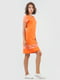 Платье-футболка оранжевое с декором | 6548405 | фото 2