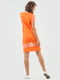 Платье-футболка оранжевое с декором | 6548405 | фото 3