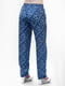 Повседневные синие брюки с мелким цветочным принтом | 6548430 | фото 3