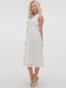 Платье А-силуэта белое с V-образным вырезом | 6548433 | фото 2