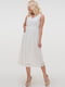Платье А-силуэта белое с V-образным вырезом | 6548433 | фото 3
