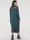 Платье с карманами зеленое с вискозного трикотажа | 6548436 | фото 5