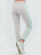 Спортивные брюки серые с ментоловыми полосками по бокам | 6548439 | фото 4