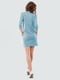 Платье серо-голубое с глубоким вырезом на белом шнурке | 6548448 | фото 3