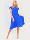Сукня А-силуету кольору електрик з принтом | 6548462 | фото 2