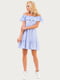 Сукня А-силуету блакитна в смужку | 6548483 | фото 2