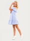 Платье А-силуэта голубое в полоску | 6548483 | фото 3