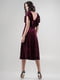 Платье А-силуэта бархатное фиолетовое с поясом | 6548500 | фото 3