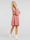 Платье А-силуэта розового цвета с вкраплениями мелкого белого гороха | 6548524 | фото 2
