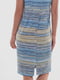 Сукня з віскозного трикотажу у смужку жовто-блакитного кольору | 6548556 | фото 4