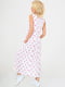 Сукня А-силуету біла з рожевими фламінго з кишенями зі штапелю | 6548561 | фото 3