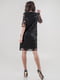 Сукня-футляр чорного кольору із напівпрозорою сіткою | 6548566 | фото 4