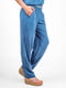 Легкие брюки голубого цвета в цветочный принт | 6548573 | фото 6