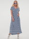Сукня з трикотажної віскози у синьо-білу смужку | 6548592 | фото 2