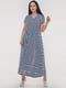 Сукня з трикотажної віскози у синьо-білу смужку | 6548592 | фото 4
