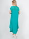 Платье-балахон цвета морской волны с ажурными вставками | 6548593 | фото 4