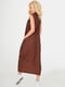 Сукня коричнева зі скошеним подолом | 6548594 | фото 5