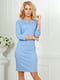 Платье-футляр серо-голубое из итальянского трикотажа | 6548601