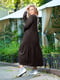Платье А-силуэта коричневое | 6548624 | фото 5